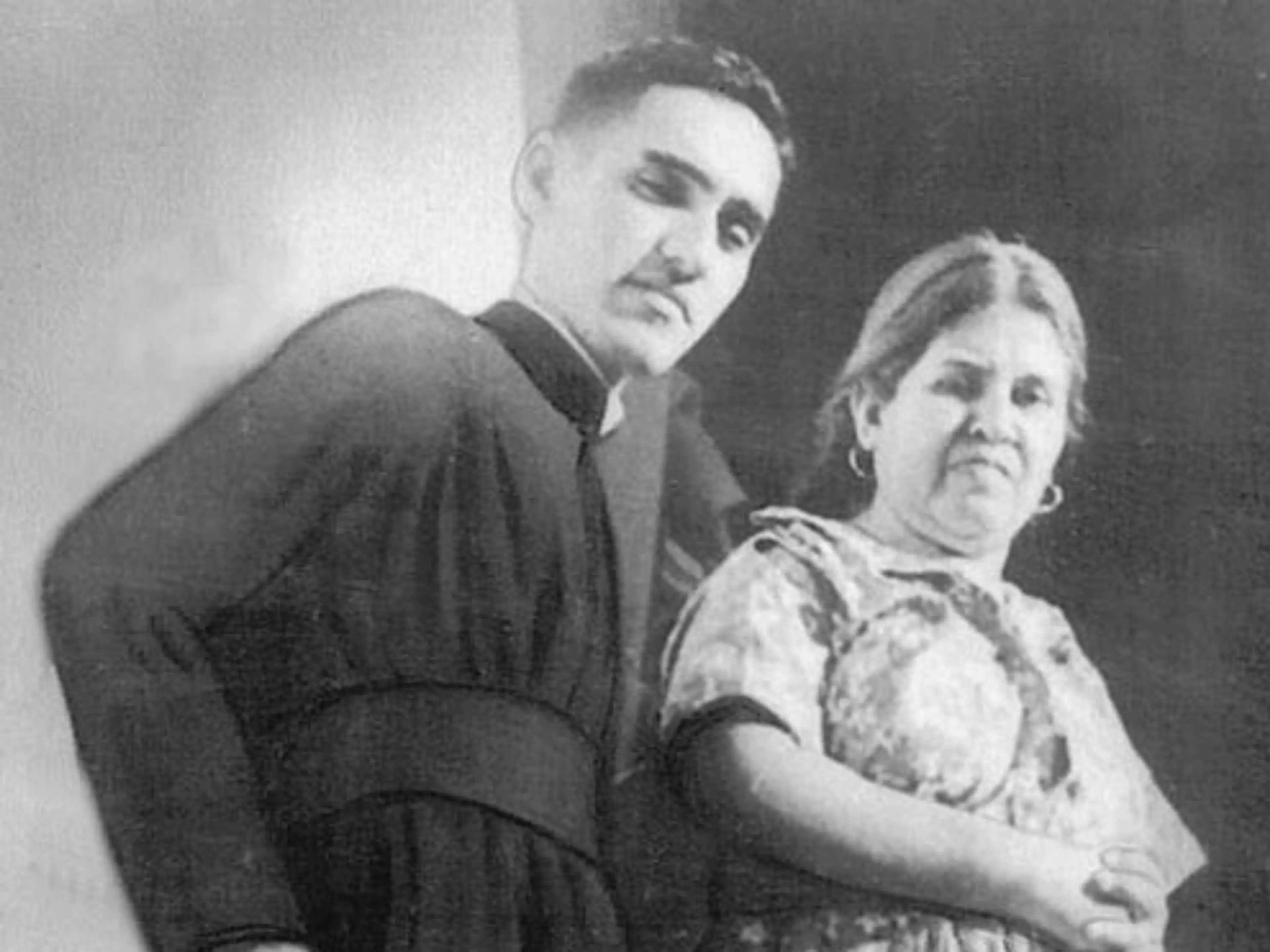 Oscar Romero with his mother